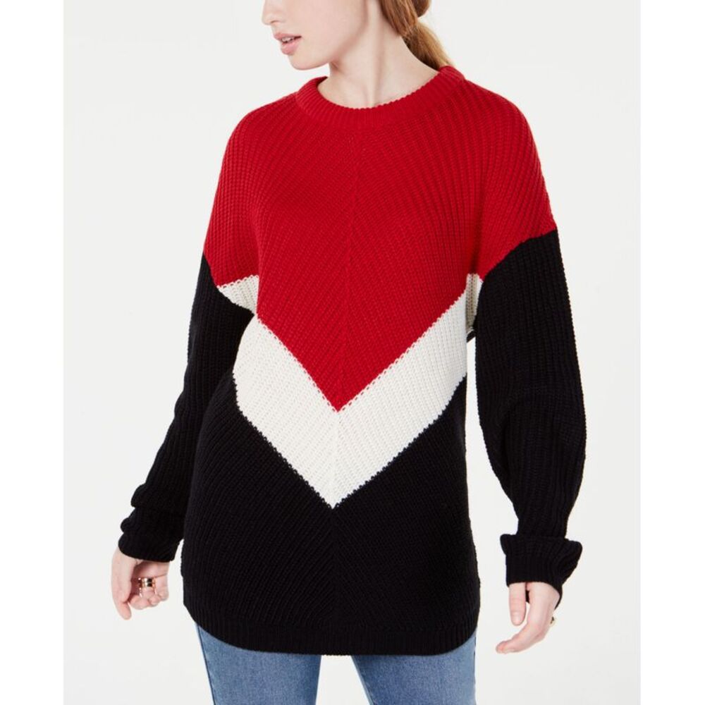 Planet Gold Juniors Colorblocked Chevron Sweater